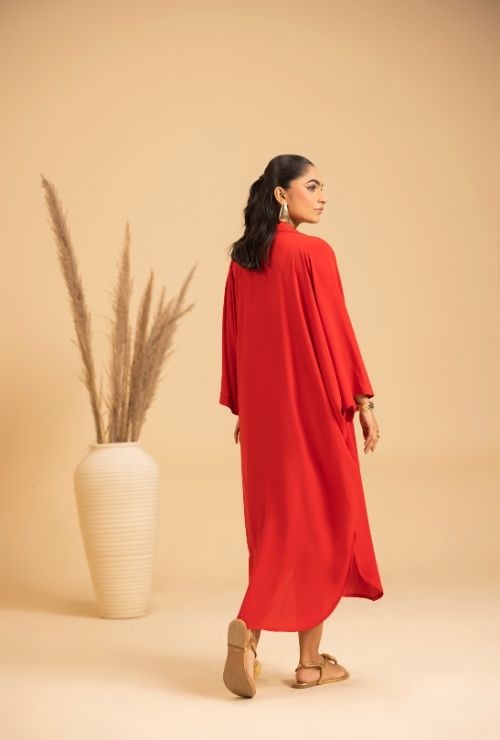 Red Statement Kaftan